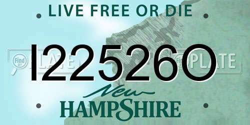 I22526O New Hampshire License Plate