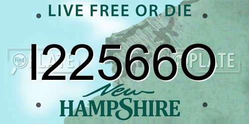 I22566O New Hampshire License Plate