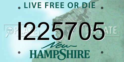 I225705 New Hampshire License Plate