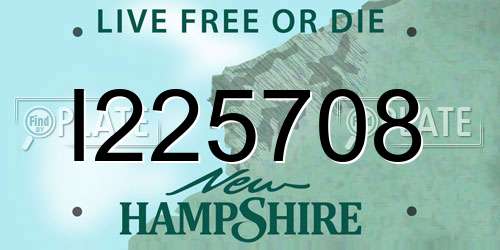 I225708 New Hampshire License Plate