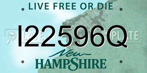 I22596Q New Hampshire License Plate