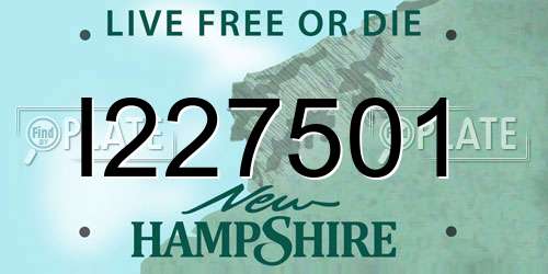 I227501 New Hampshire License Plate