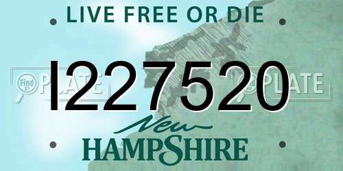 I227520 New Hampshire License Plate