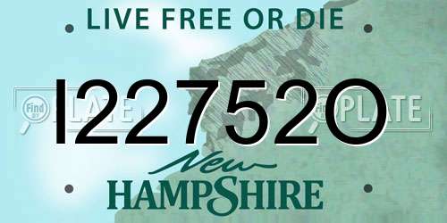 I22752O New Hampshire License Plate
