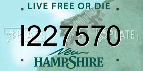 I227570 New Hampshire License Plate