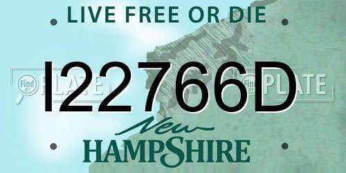 I22766D New Hampshire License Plate