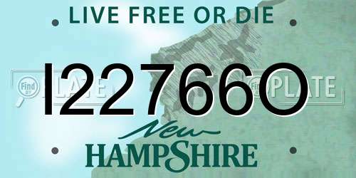I22766O New Hampshire License Plate
