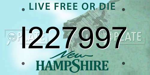 I227997 New Hampshire License Plate