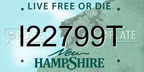 I22799T New Hampshire License Plate
