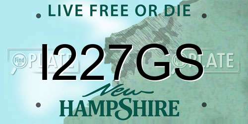 I227GS New Hampshire License Plate