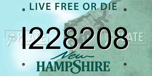 I228208 New Hampshire License Plate