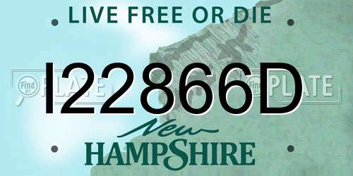I22866D New Hampshire License Plate