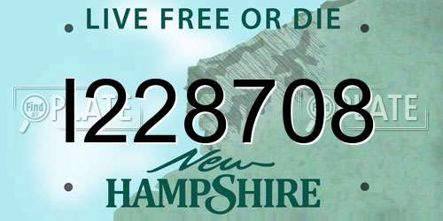 I228708 New Hampshire License Plate