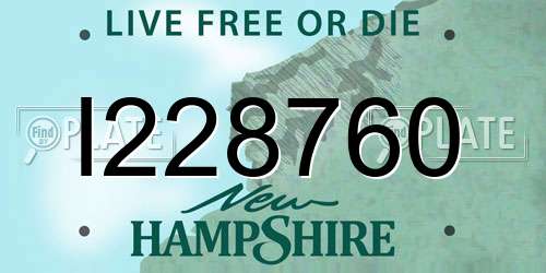 I228760 New Hampshire License Plate