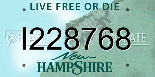 I228768 New Hampshire License Plate