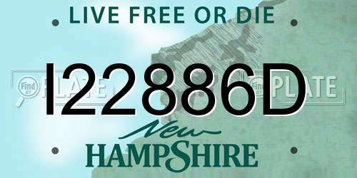 I22886D New Hampshire License Plate