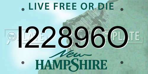 I22896O New Hampshire License Plate