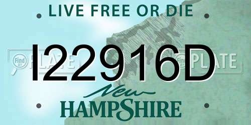 I22916D New Hampshire License Plate