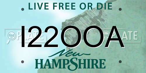I22OOA New Hampshire License Plate