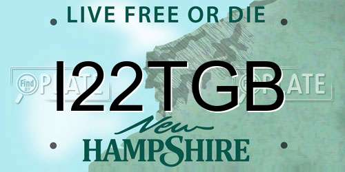 I22TGB New Hampshire License Plate