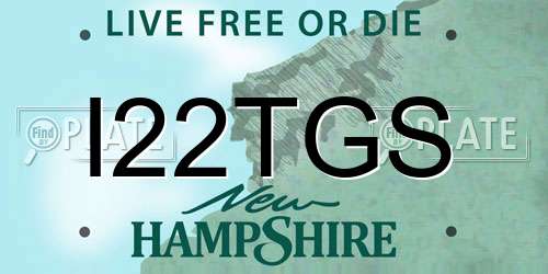 I22TGS New Hampshire License Plate