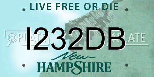 I232DB New Hampshire License Plate