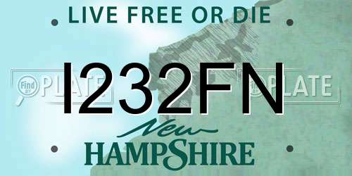 I232FN New Hampshire License Plate