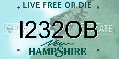 I232OB New Hampshire License Plate