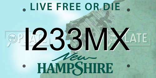 I233MX New Hampshire License Plate