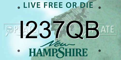 I237QB New Hampshire License Plate