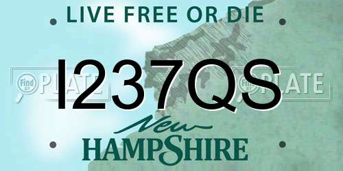 I237QS New Hampshire License Plate