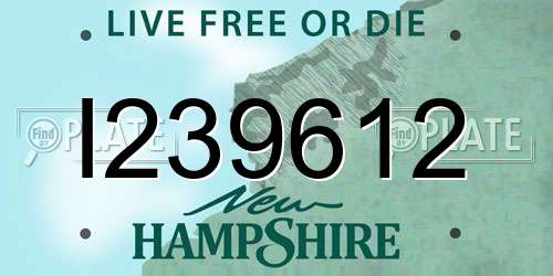 I239612 New Hampshire License Plate