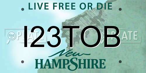 I23TOB New Hampshire License Plate