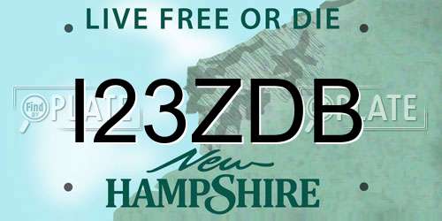 I23ZDB New Hampshire License Plate