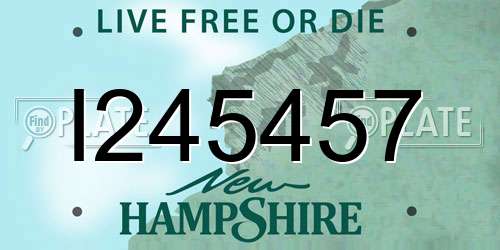 I245457 New Hampshire License Plate
