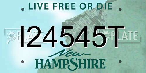 I24545T New Hampshire License Plate