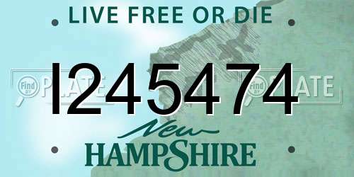 I245474 New Hampshire License Plate