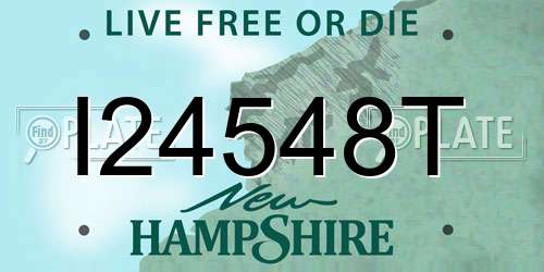 I24548T New Hampshire License Plate