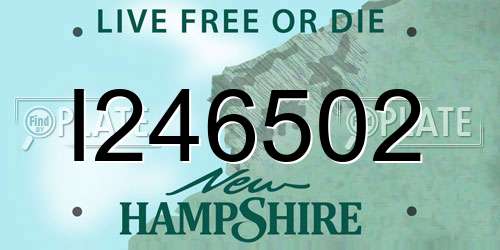 I246502 New Hampshire License Plate