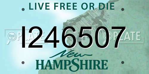 I246507 New Hampshire License Plate