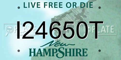 I24650T New Hampshire License Plate