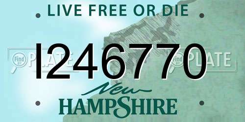 I246770 New Hampshire License Plate