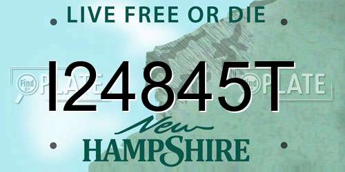 I24845T New Hampshire License Plate