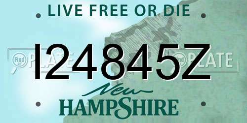 I24845Z New Hampshire License Plate