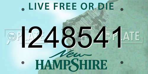 I248541 New Hampshire License Plate