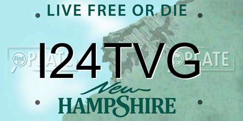 I24TVG New Hampshire License Plate