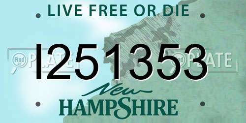 I251353 New Hampshire License Plate