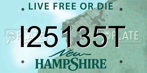 I25135T New Hampshire License Plate