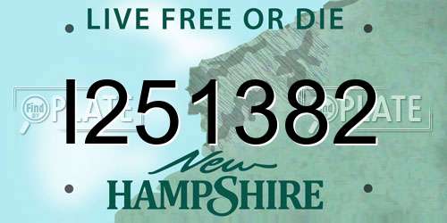 I251382 New Hampshire License Plate