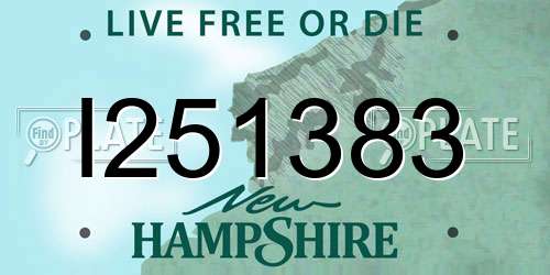 I251383 New Hampshire License Plate